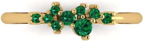 Clara Pucci 14K Yellow Gold Wedding Band for Women | Stacking Classic Comfort Fit | Engagement Bridal Jewelry | 0.17 TCW Round Cut Simulated Emerald (2.5mm) in Saudi Arabia