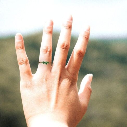 Clara Pucci 14K Yellow Gold Wedding Band for Women | Stacking Classic Comfort Fit | Engagement Bridal Jewelry | 0.17 TCW Round Cut Simulated Emerald (2.5mm) in Saudi Arabia