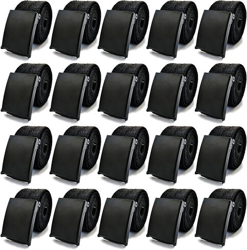 20 Pcs Web Belt, Adjustable Belts, Military Buckle Girdle for Men Women, Casual Web Girdle, Canvas Strap in Saudi Arabia