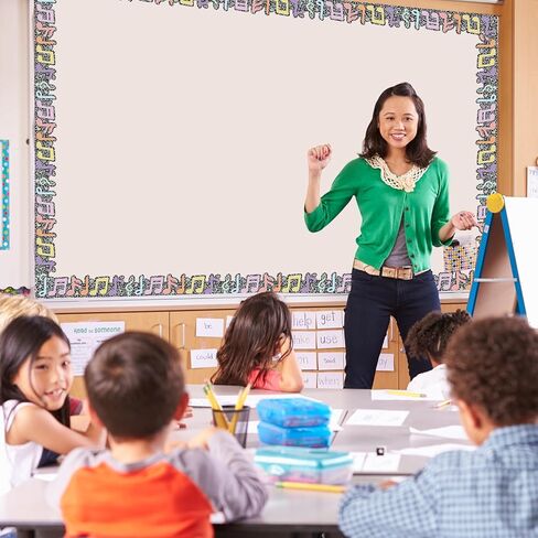 Whaline 65 Ft Musical Notes Bulletin Board Border Pastel Composition Music Theme Die Cut Trim Border Roll for Classroom Chalkboard Window Decor in Saudi Arabia