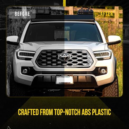 Chrome Front Grille Overlay with Secure Adhesive Tape for 2020-2023 Toyota Tacoma TRD Sport, TRD Off-Road (Excludes Camera) | Easy Installation - No Tools Needed | US Patented in Saudi Arabia