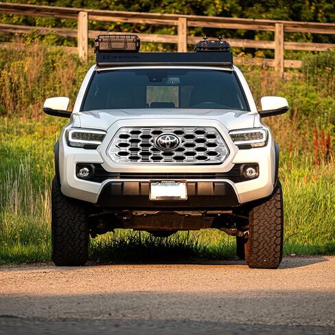 Chrome Front Grille Overlay with Secure Adhesive Tape for 2020-2023 Toyota Tacoma TRD Sport, TRD Off-Road (Excludes Camera) | Easy Installation - No Tools Needed | US Patented in Saudi Arabia