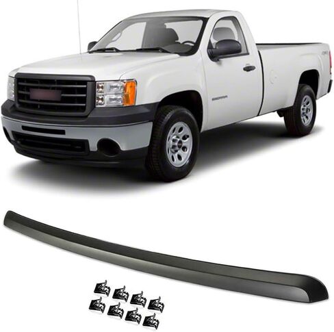 Hood Molding Trim Moulding Compatible with 2007-2013 GMC Sierra 1500 2500 HD GM1235110 10385157 Matt Black in Saudi Arabia