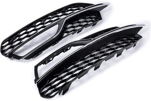 بديل AstraDepot لأغطية فتحات التهوية للضباب السفلي 2013-2016 Audi S3 A3 S Line (زوج، شبكة سوداء غير لامعة من الكروم) in Kuwait