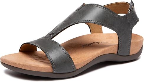 Women's Orthopedic Sandals Open Toe T-Strap Orthopedic Flat Sandals Arch Support and Adjustable Straps Orthotic Sandal Walking Comfort Summer Shoes in Saudi Arabia