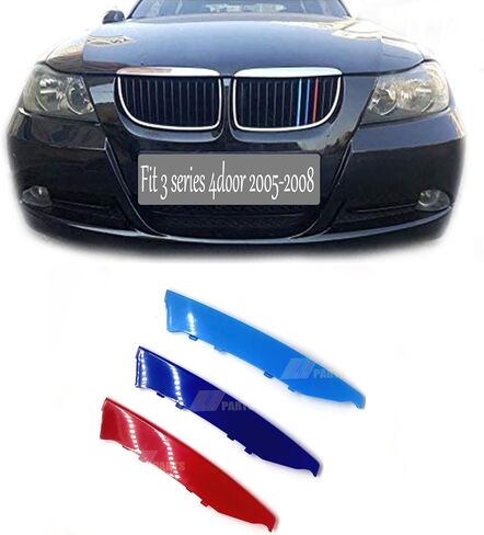 M-Colored Grille Insert Trim Performance Sport لـ 05-09 BMW 3 series M3 2door E92 E93 Fit 316i 318i 320i 325d 328i 330i 330d 335i 2005 2006 2007 2008 2009 غطاء مقاطع شرائط الكلى in Saudi Arabia