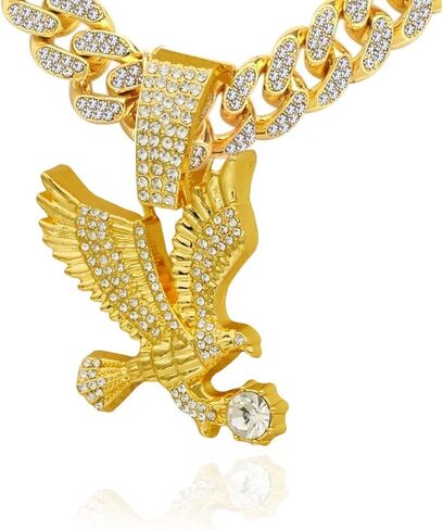 Men's Iced-out Cuban Link Chain,Diamond Pendant Choker Necklace Rapper Hip-hop Jewel in Saudi Arabia