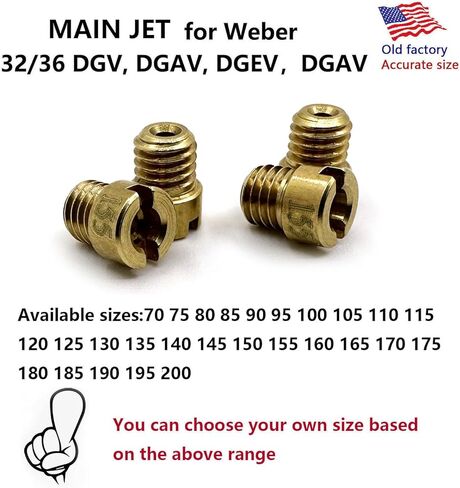 Jetting Kit For Weber 32/36 DGV DGEV DGAV DGES DGAS DGMS CarbJet SET Main(pairs145,150,155), Air (pairs160,170,180) Secondary Idle 50,55,60,65,Primary Idle 60,65,70,75 in Saudi Arabia