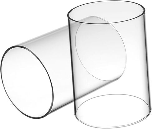 PRETYZOOM 2pcs Clear Glass Candle Holders Heat Resistant Transparent Shades for Decor Compact Cylindrical Design for Tables Weddings and Celebrations in Saudi Arabia