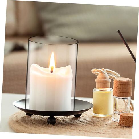 PRETYZOOM 2pcs Clear Glass Candle Holders Heat Resistant Transparent Shades for Decor Compact Cylindrical Design for Tables Weddings and Celebrations in Saudi Arabia