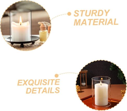 PRETYZOOM 2pcs Clear Glass Candle Holders Heat Resistant Transparent Shades for Decor Compact Cylindrical Design for Tables Weddings and Celebrations in Saudi Arabia