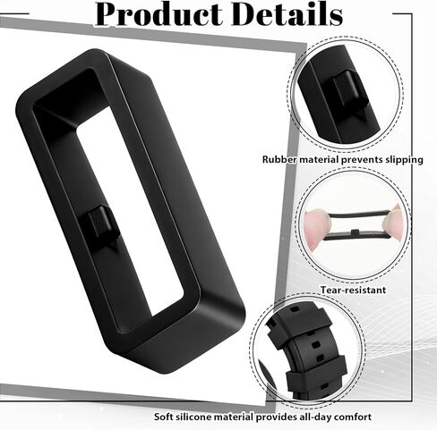cobee 12pcs Black Watch Bands Holder Loop, 22mm Rubber Watch Band Keeper Loop, Watches Band Keeper Strap Replacement for Smart Sport Watches Parts in Saudi Arabia