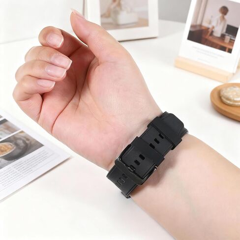 cobee 12pcs Black Watch Bands Holder Loop, 22mm Rubber Watch Band Keeper Loop, Watches Band Keeper Strap Replacement for Smart Sport Watches Parts in Saudi Arabia