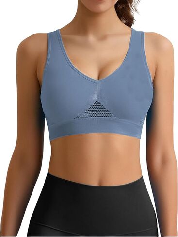Sports Bra for Women Breathable Anti-Sagging Wireless Bras Comfort High Support Mesh Bra Cooling Liftup Air Tech in Kuwait