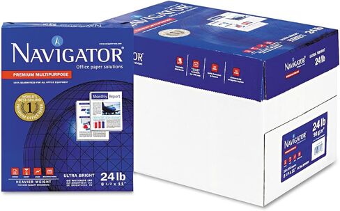 Navigator NMP1124 ورق ممتاز متعدد الأغراض، 99 درجة سطوع، 24 رطل، 8-1/2 × 11، أبيض، 5000/كرتون in Kuwait