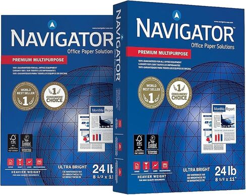 Navigator NMP1124 ورق ممتاز متعدد الأغراض، 99 درجة سطوع، 24 رطل، 8-1/2 × 11، أبيض، 5000/كرتون in Kuwait