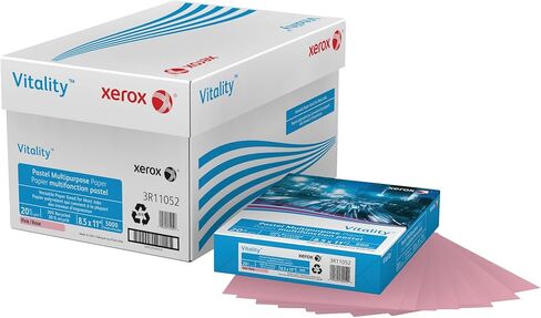 Xerox® Vitality™ Pastel Color Multi-Use Printer & Copy Paper, 10 Reams, Pink, Letter (8.5" x 11"), 5000 Sheets Per Case, 20 Lb, FSC® Certified, 30% Recycled in Saudi Arabia