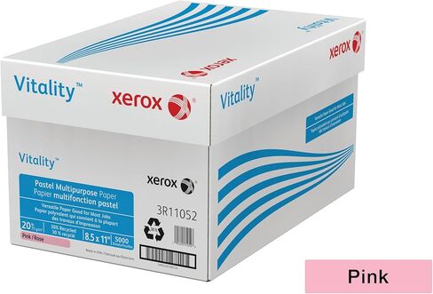 Xerox® Vitality™ Pastel Color Multi-Use Printer & Copy Paper, 10 Reams, Pink, Letter (8.5" x 11"), 5000 Sheets Per Case, 20 Lb, FSC® Certified, 30% Recycled in Saudi Arabia