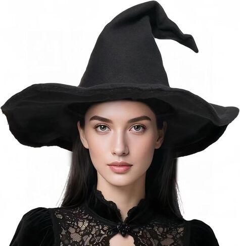 Witch Hat, 18IN Wizard Hat Cosplay Accessories for Halloween Costume Party Christmas Masquerade Carnivals in Saudi Arabia