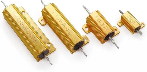 1PCS RX24 gold aluminum shell resistor 10 cooling 25/50/100 W high power 0.1/4/5/8/10/20R/500ohm(25W,鹿) in Saudi Arabia