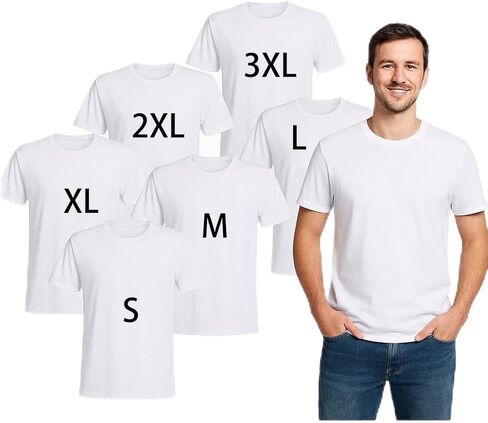 6 PCS Unisex White Polyester Sublimation Blank T-Shirts, Crew Neck Short Sleeve Bulk Wholesale Sublimation Blanks for Heat Transfer and DIY Gifts in Saudi Arabia
