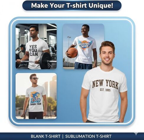 6 PCS Unisex White Polyester Sublimation Blank T-Shirts, Crew Neck Short Sleeve Bulk Wholesale Sublimation Blanks for Heat Transfer and DIY Gifts in Saudi Arabia