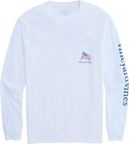 تي شيرت Vineyard Vines للرجال مطبوع عليه علم البحر اللامع بأكمام طويلة وجيب in Kuwait