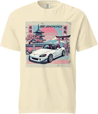 الجمالية اليابانية S2000 JDM السائقين المشجعين 90s موالف ثقافة السيارة الملابس مصبوغ الوزن الثقيل تي شيرت in Kuwait