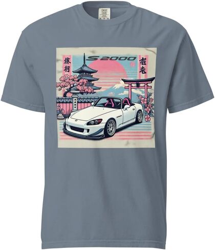 الجمالية اليابانية S2000 JDM السائقين المشجعين 90s موالف ثقافة السيارة الملابس مصبوغ الوزن الثقيل تي شيرت in Kuwait