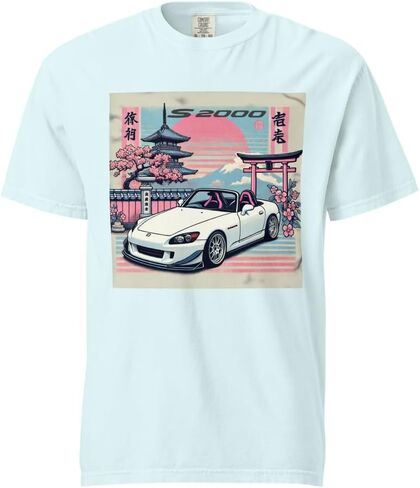 الجمالية اليابانية S2000 JDM السائقين المشجعين 90s موالف ثقافة السيارة الملابس مصبوغ الوزن الثقيل تي شيرت in Kuwait