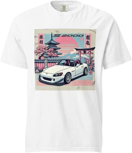 الجمالية اليابانية S2000 JDM السائقين المشجعين 90s موالف ثقافة السيارة الملابس مصبوغ الوزن الثقيل تي شيرت in Kuwait