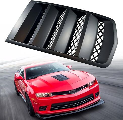Front Hood Scoop Vents Grille Compatible with Chevrolet 2014-2015 Chevy Camaro Replacement 22828242, GMBHO00017, Matt Black Color in Saudi Arabia