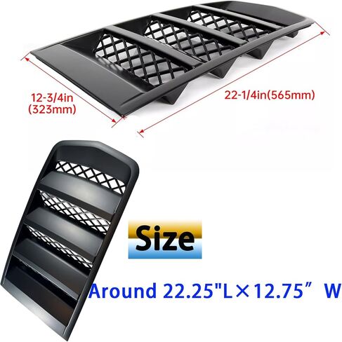Front Hood Scoop Vents Grille Compatible with Chevrolet 2014-2015 Chevy Camaro Replacement 22828242, GMBHO00017, Matt Black Color in Saudi Arabia