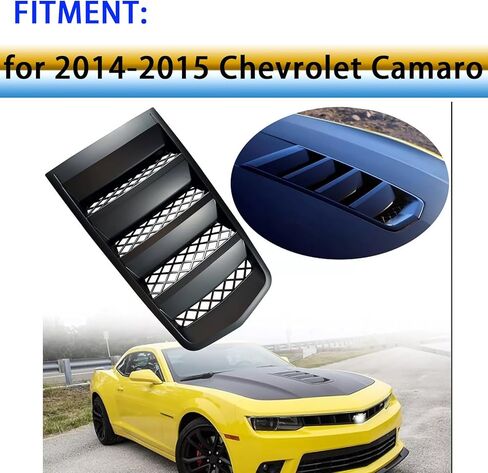 Front Hood Scoop Vents Grille Compatible with Chevrolet 2014-2015 Chevy Camaro Replacement 22828242, GMBHO00017, Matt Black Color in Saudi Arabia