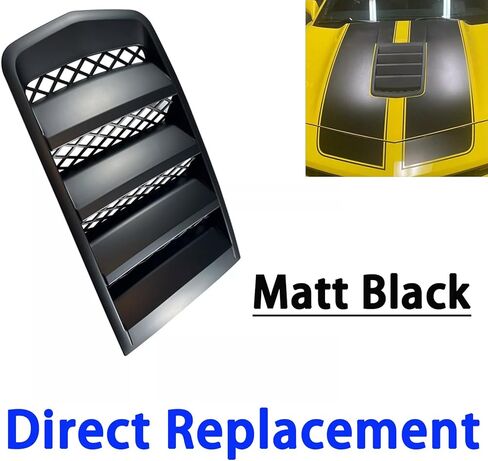 Front Hood Scoop Vents Grille Compatible with Chevrolet 2014-2015 Chevy Camaro Replacement 22828242, GMBHO00017, Matt Black Color in Saudi Arabia