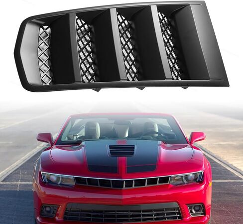 Front Hood Scoop Vents Grille Compatible with Chevrolet 2014-2015 Chevy Camaro Replacement 22828242, GMBHO00017, Matt Black Color in Saudi Arabia