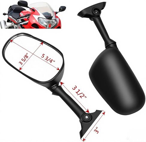 زوج مرآة الرؤية الخلفية السوداء مناسبة لسوزوكي GSXR1000 03-04 GSXR600 GSXR750 04-05 in Kuwait