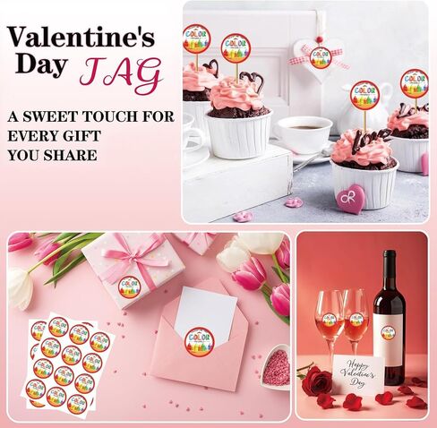 ملصقات عيد الحب السعيد - من وإلى ملصقات هدايا عيد الحب - 60 قطعة من ملصقات أسماء عيد الحب لأختام البطاقات والأظرف وصناديق الهدايا وتغليف هدايا عيد الحب لتزيين حفلات عيد الحب in Kuwait