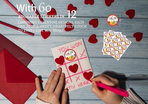 ملصقات عيد الحب السعيد - من وإلى ملصقات هدايا عيد الحب - 60 قطعة من ملصقات أسماء عيد الحب لأختام البطاقات والأظرف وصناديق الهدايا وتغليف هدايا عيد الحب لتزيين حفلات عيد الحب in Kuwait