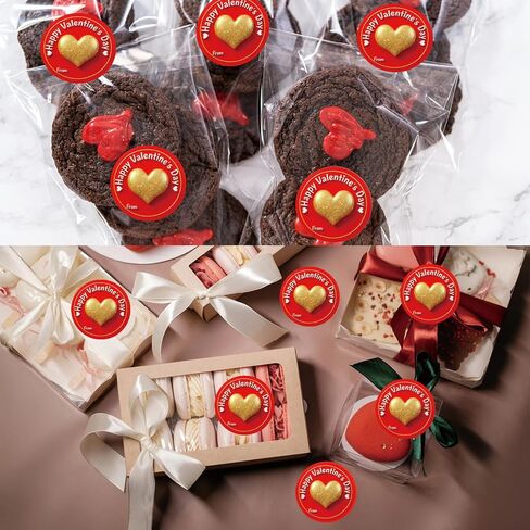 ملصقات عيد الحب السعيد - ملصقات مقاس 2 بوصة من وإلى ملصقات هدايا عيد الحب - 60 قطعة من ملصقات أسماء عيد الحب لأختام مغلفات البطاقات وصناديق الهدايا وديكورات حفلات عيد الحب in Kuwait