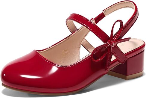 Coutgo Girls Dress Shoes Flower Girl Mary Jane Low Heels Wedding Party Bow Pumps for Toddler Little Big Kid in Saudi Arabia