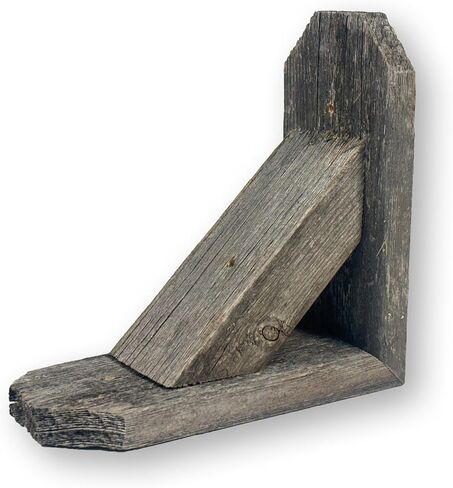Rustic Revival | Decorative Rustic Barnwood Corbel & Book End – Farmhouse Shelf Bracket and Bookend Accent – Authentic Weathered Wood Real Wood Décor in Saudi Arabia