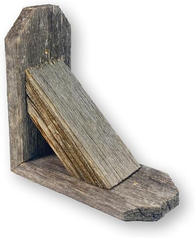 Rustic Revival | Decorative Rustic Barnwood Corbel & Book End – Farmhouse Shelf Bracket and Bookend Accent – Authentic Weathered Wood Real Wood Décor in Saudi Arabia