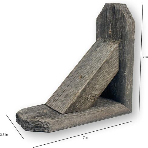 Rustic Revival | Decorative Rustic Barnwood Corbel & Book End – Farmhouse Shelf Bracket and Bookend Accent – Authentic Weathered Wood Real Wood Décor in Saudi Arabia