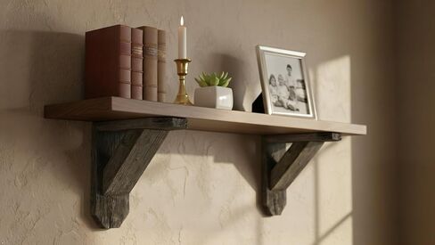 Rustic Revival | Decorative Rustic Barnwood Corbel & Book End – Farmhouse Shelf Bracket and Bookend Accent – Authentic Weathered Wood Real Wood Décor in Saudi Arabia