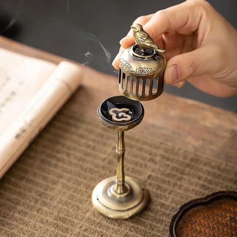 1PC Magpie Incense Burner Lucky Bird Incense Holder Alloy Fragrance Censer Smoking Craft Ornaments for Tea House Study Room Home Decor in Saudi Arabia