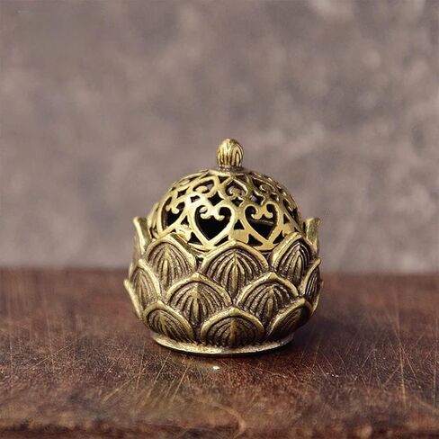 Brass Pocket Lotus Jiuding Incense Burner Hollow Incense Mini Incense Burner in Saudi Arabia