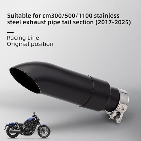 ل CMX500 300 250 2025 CM500 300 2025 المتمردين 300 500 2017-2025 تعديل الفولاذ المقاوم للصدأ الذيل الخمار أنابيب العادم in Saudi Arabia