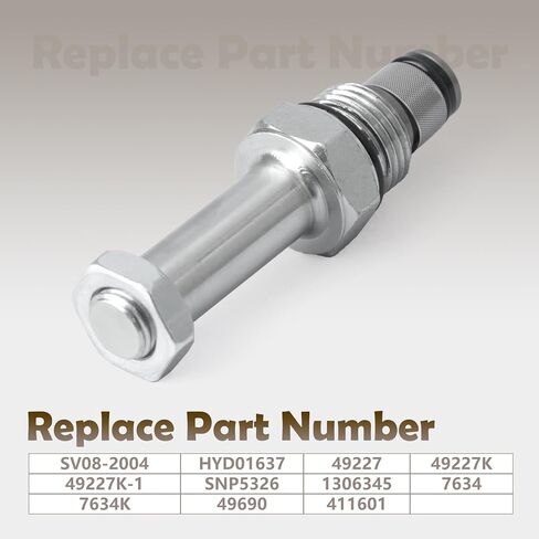 SV08-2004 Hydraulic Cartridge Valve Lift & Angle 20 Replacement for Boss RT3 Snow Plow for SnowEx for Western for Fisher UTV Straight Blades, Replace HYD01637 49227K 49227 in Saudi Arabia