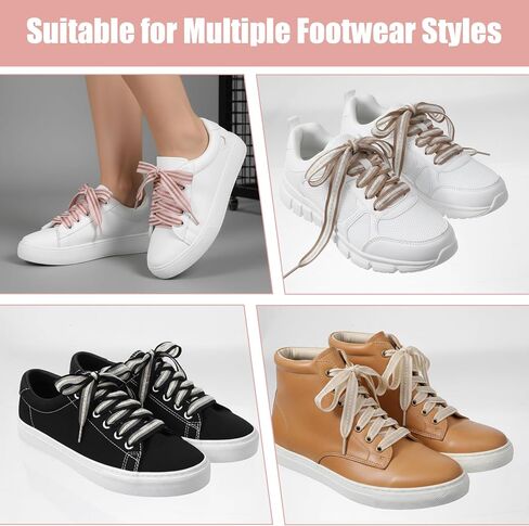 5 Pairs Ribbon Shoe Laces 0.8In Wide Flat Soft Fabric Shoelaces for Women 5 Colors Wide Shoe Laces for Sneakers Colorful Ribbon Shoes Ties for Womens Decorative in Saudi Arabia